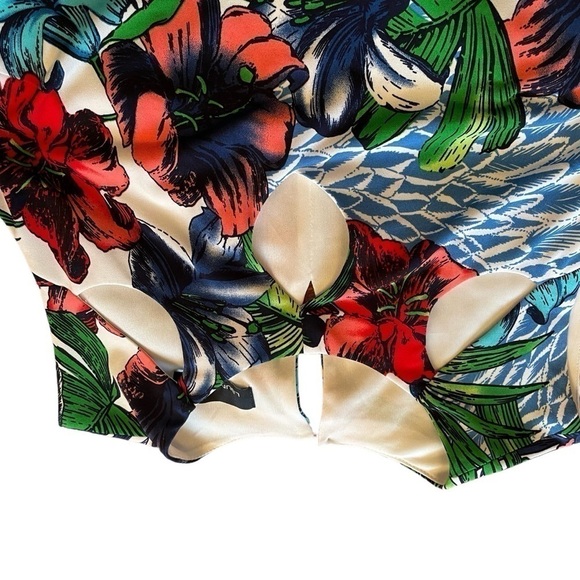 Laura Petites - Bright Tropical Shift Dress-Front Cut-outs - Lined -Size 10 P - Picture 9 of 16